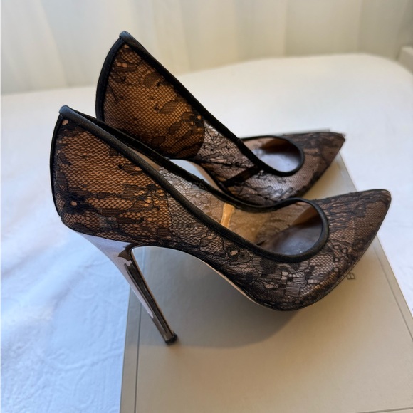 BCBGMaxAzria Black Lace Heels. Style MA-OPIA. - Picture 3 of 11